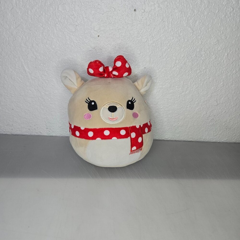 Rudolph Squishmallow Plush Reindeer With Bow & Scarf Girl Deer 8" Toy Christmas